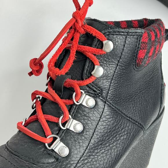 Sperry Celeste Wedge Boot Black Plaid Lace Up Shoe Size 10 - Picture 9 of 10